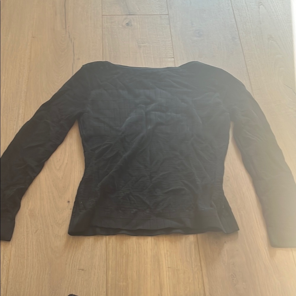 Elegant Black Long Sleeve Fitted Blouse